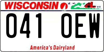 WI license plate 041OEW