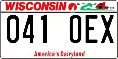 WI license plate 041OEX