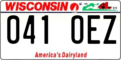 WI license plate 041OEZ