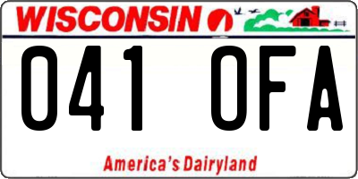 WI license plate 041OFA
