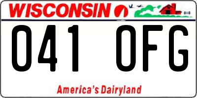 WI license plate 041OFG