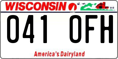 WI license plate 041OFH