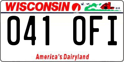WI license plate 041OFI