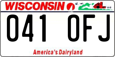 WI license plate 041OFJ