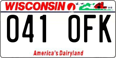 WI license plate 041OFK