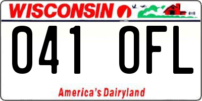 WI license plate 041OFL