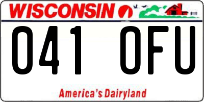 WI license plate 041OFU