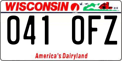 WI license plate 041OFZ