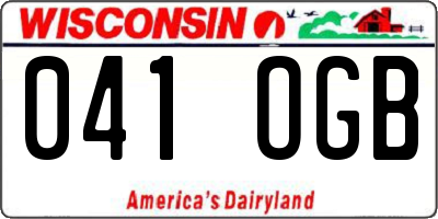 WI license plate 041OGB
