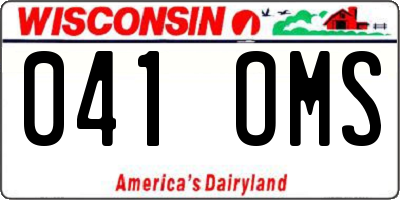 WI license plate 041OMS