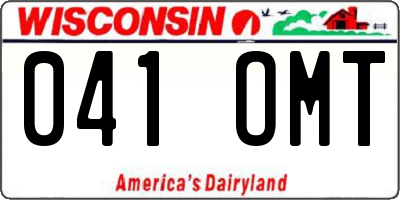 WI license plate 041OMT