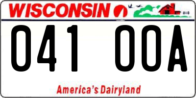 WI license plate 041OOA