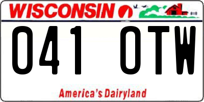 WI license plate 041OTW