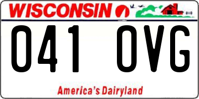 WI license plate 041OVG