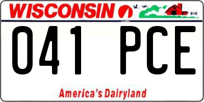 WI license plate 041PCE