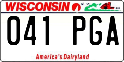 WI license plate 041PGA