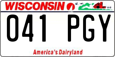 WI license plate 041PGY