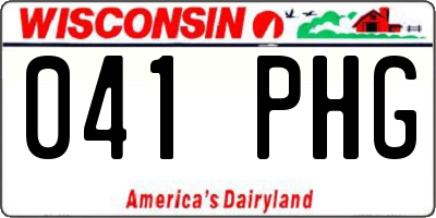 WI license plate 041PHG