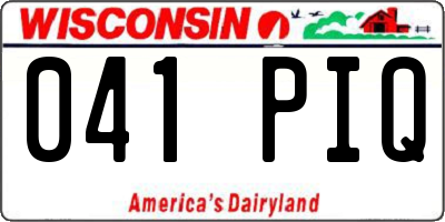 WI license plate 041PIQ