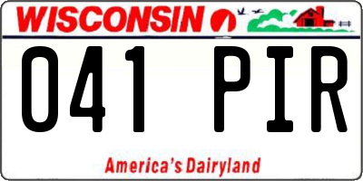 WI license plate 041PIR