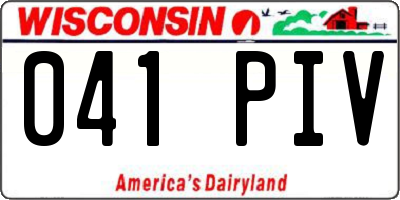 WI license plate 041PIV