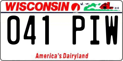 WI license plate 041PIW