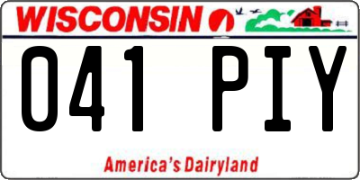 WI license plate 041PIY