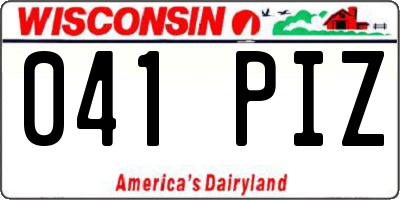 WI license plate 041PIZ