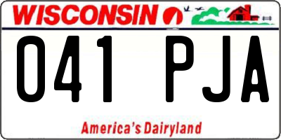 WI license plate 041PJA