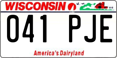 WI license plate 041PJE