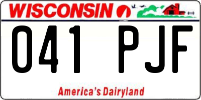 WI license plate 041PJF