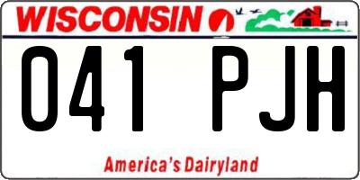 WI license plate 041PJH