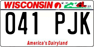 WI license plate 041PJK