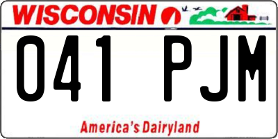 WI license plate 041PJM