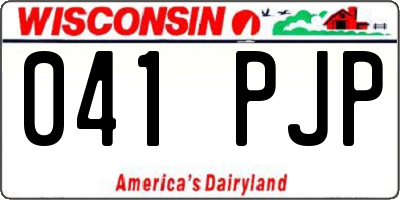 WI license plate 041PJP