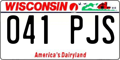 WI license plate 041PJS
