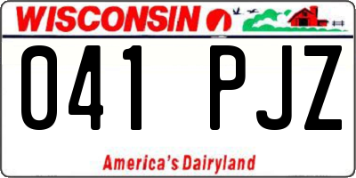 WI license plate 041PJZ