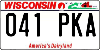 WI license plate 041PKA