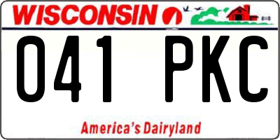 WI license plate 041PKC