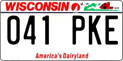 WI license plate 041PKE