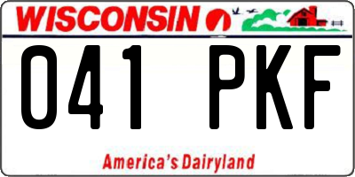 WI license plate 041PKF