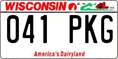 WI license plate 041PKG