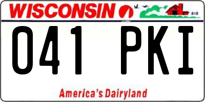 WI license plate 041PKI