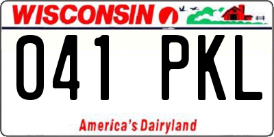 WI license plate 041PKL