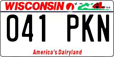 WI license plate 041PKN