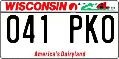 WI license plate 041PKO