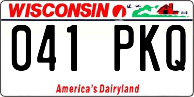 WI license plate 041PKQ