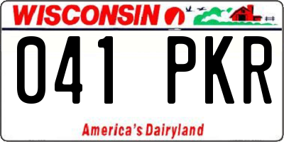 WI license plate 041PKR