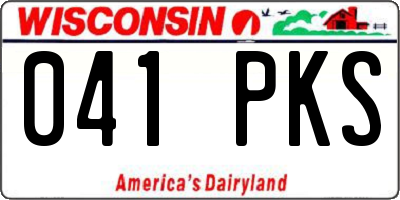 WI license plate 041PKS