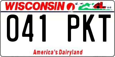 WI license plate 041PKT